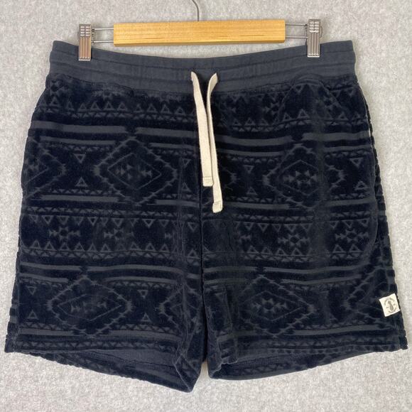 chubbies Other - Chubbies Mens L The Crop Circles 7" Velour Shorts Black Elastic Waist Pockets